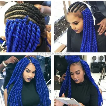 Eunice Blue Color Havana Twist Crochet Braids With Synthetic