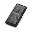 Python long purse female hand clutch bag fashion notes wallet Modern wallet multi-card snakeskin leather wallet black colour