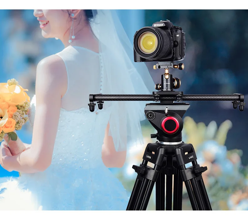 JingYing best 40CM carbon fiber cell phone video DSLR camera slider for mobile phone camera