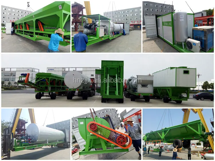 China mobile hot mix asphalt plant equipment with 80THP capacity