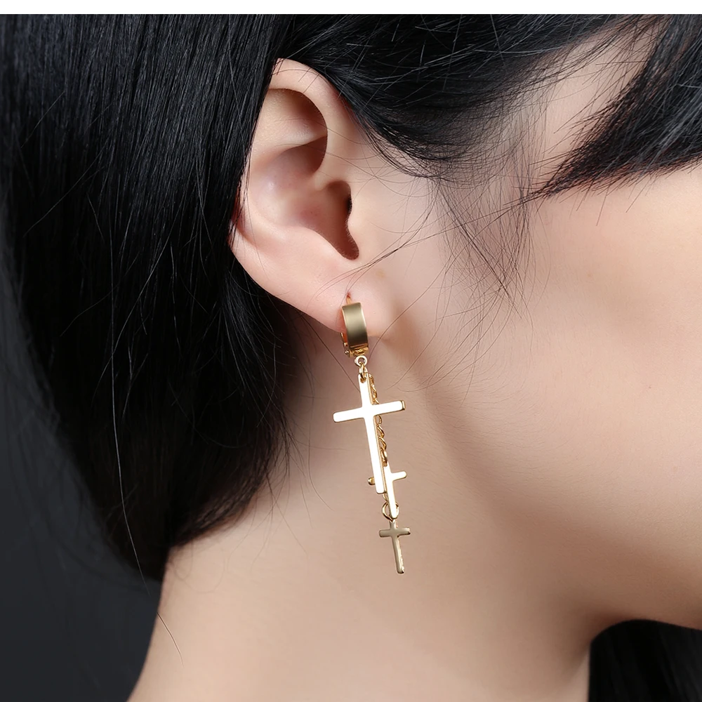 2017 New Model Tassel Earrings Jewelry Hanging Jesus Gold Cross