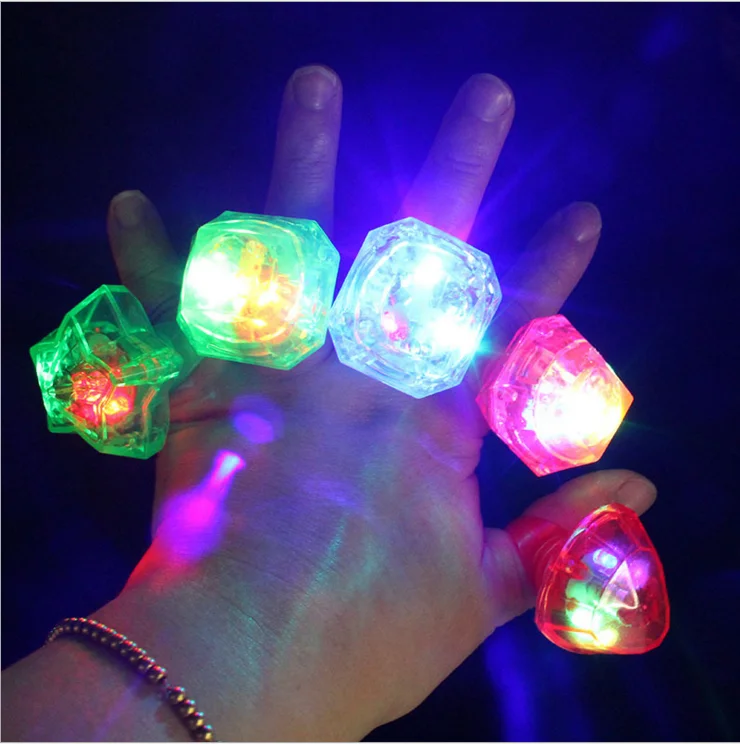 Flashing Light Up Bumpy Ring Toys Led Finger Lights Ring Party Favor