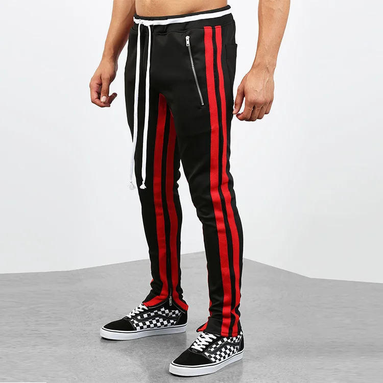 black and red track pants