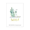 Colorful modern green plant print canvas wall art decor watercolor cartoon painting the living room