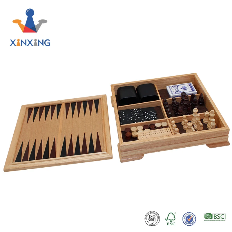 Wooden Multi Game Box (chess & Checkers & Backgammon & Ludo & Cribbage