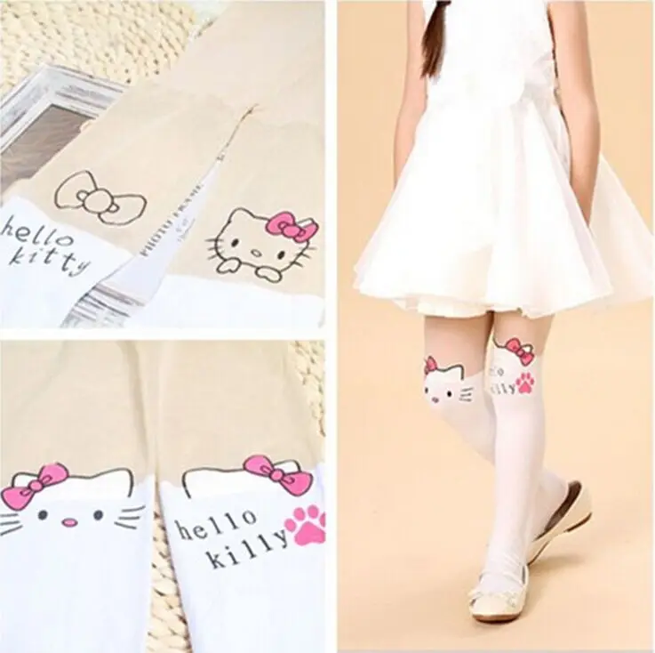 Baby Girl s Tights Fashion Cartoon Patchwork High Quality Kitty Bear Cute Children Girls Kids Stockings