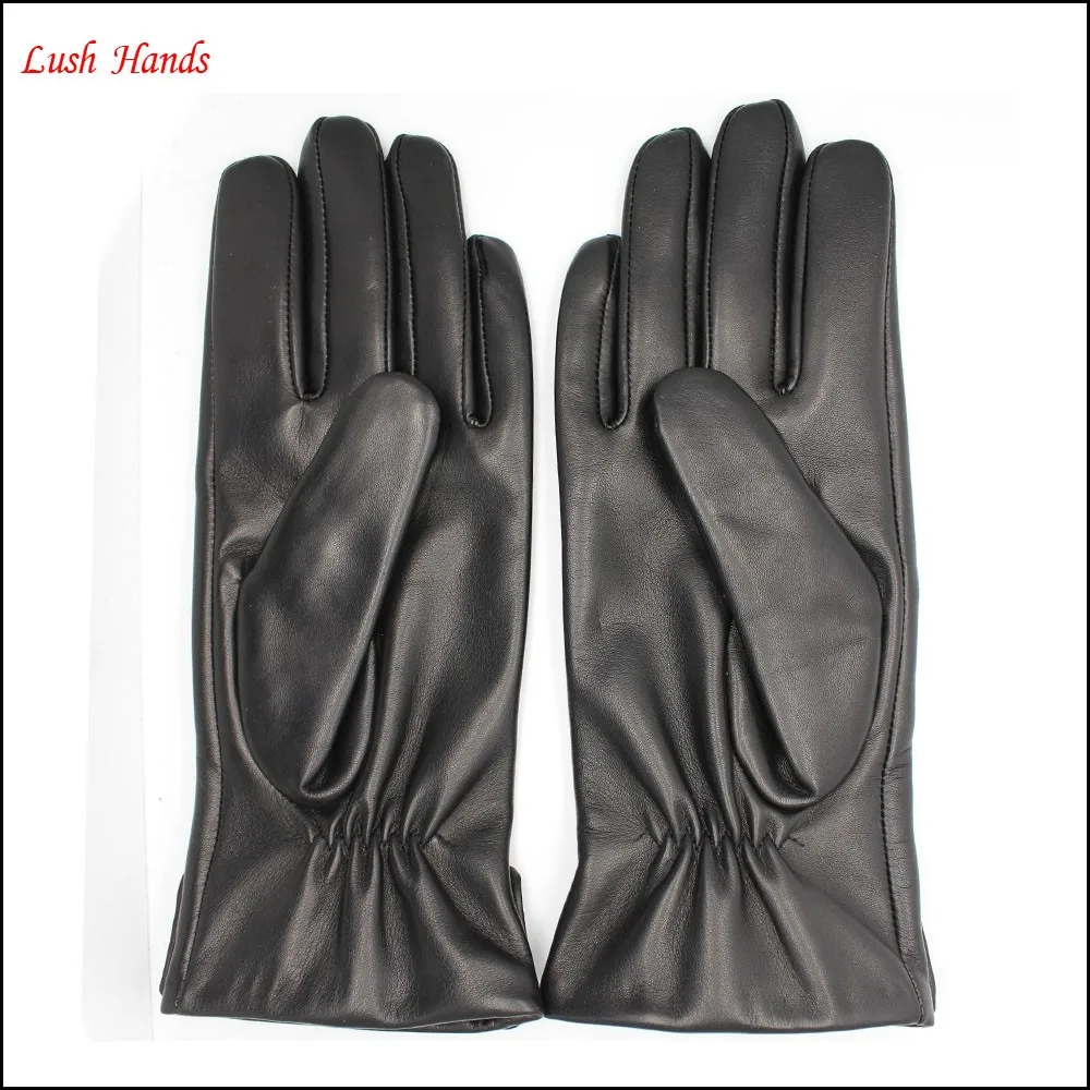 ladies and girls leather gloves with bright drill the decoration nad bow