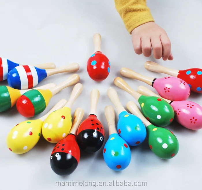 baby rattle toys wooden maraca musical maraca toys