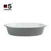 Heat resistant gray microwave baking pan ceramic bakeware in oven