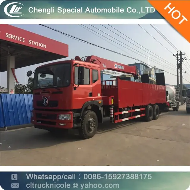 dongfeng 6*4 high capacity crane truck, pick and carry crane 10