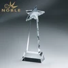 Optic Crystal Multi Faceted Star Trophy on Clear Column on Base