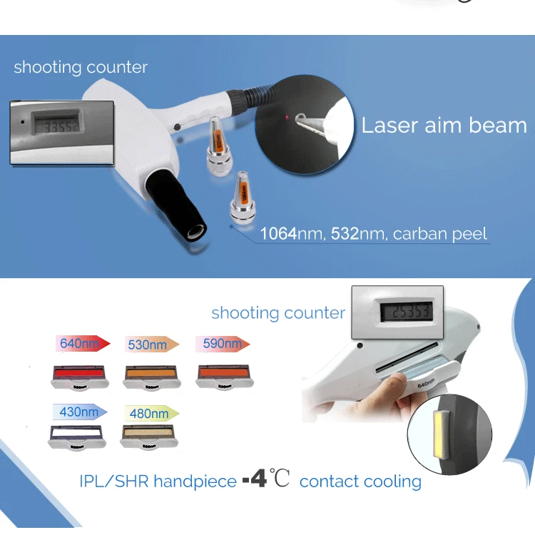 3000W ipl shr hair remove machine/shr ipl rf nd yag laser 3 in 1 machine