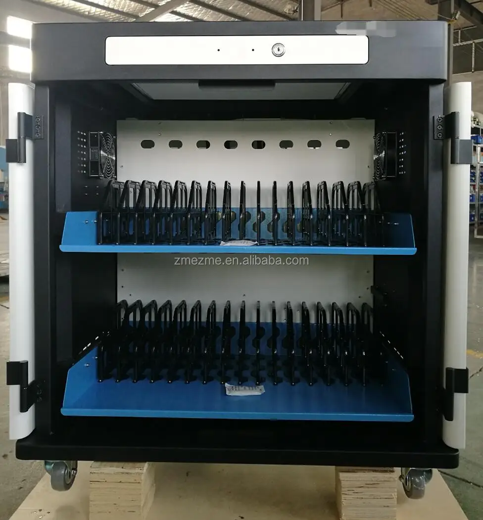 China Factory OEM offered 40 chromebook tablets storage and charging cart Table charging cart with CE and CCC