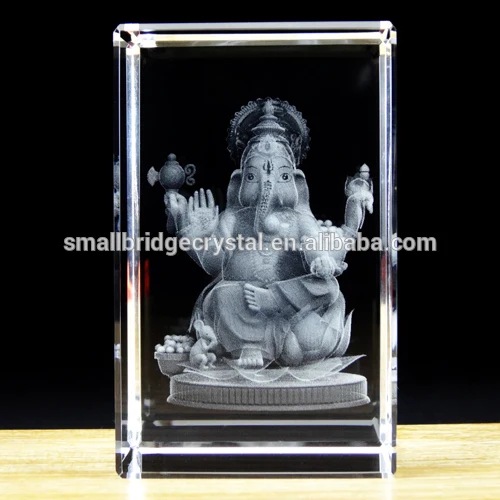 Wholesale Hindu Gods Religious Ganesh 3d Laser Crystal Crystal Crafts.