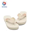 hot selling export soft middle heel eva rubber white slippers for women