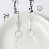Silver Gold Metal Big and Small Round Circle Ear Dangle Long Earrings
