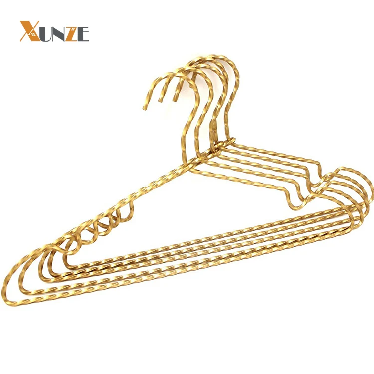 Heavy duty double gold metal wire coat hanger