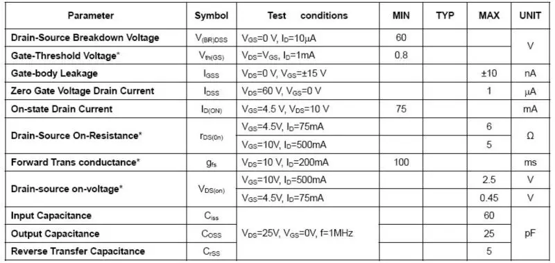 N-channel Режим Усиления Вертикальный D-mos Транзистор 2n7000 - Buy ...