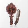 Hot Selling crafts castle decoration mirror metal handle cosmetic mirror and comb set