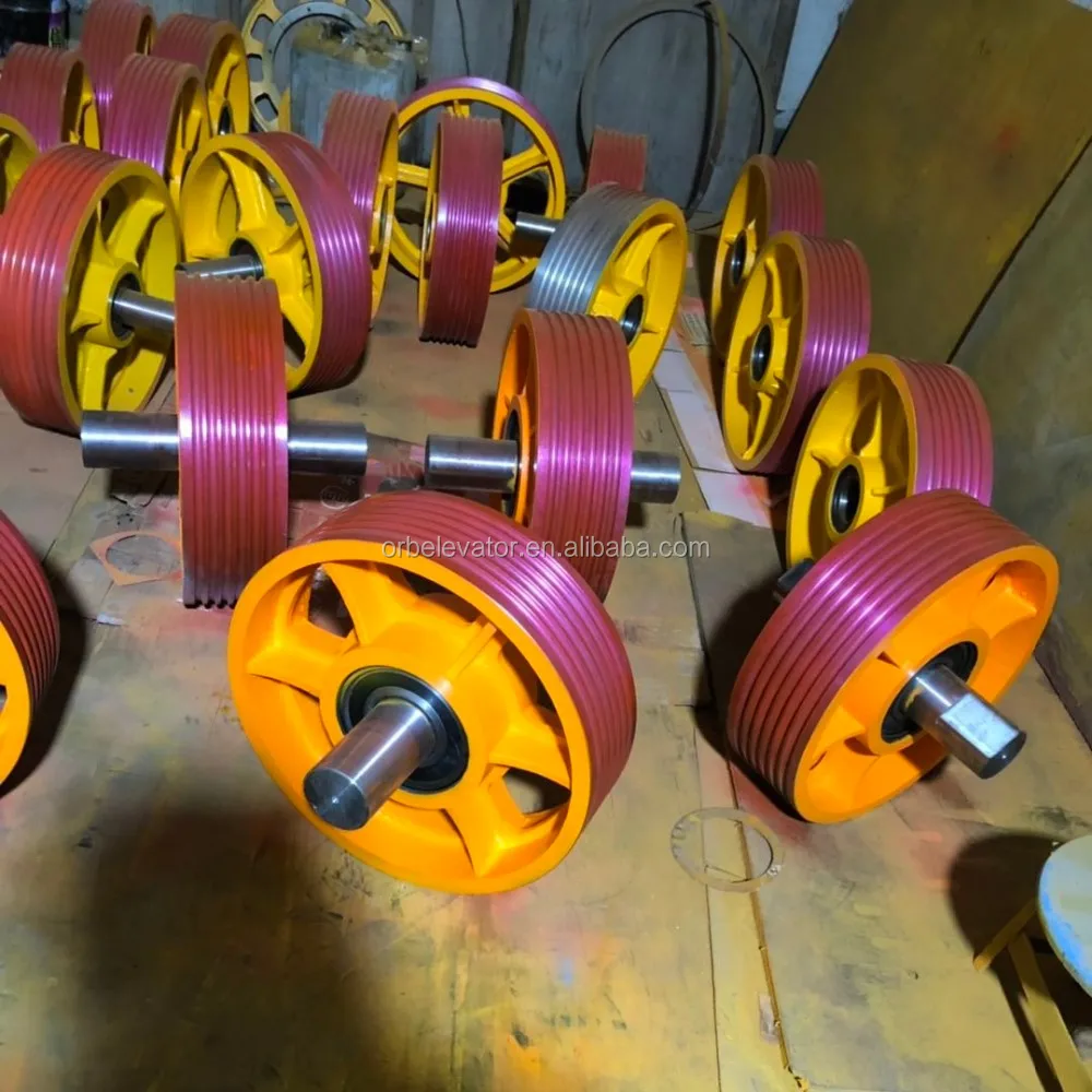Cast Iron Drive Pulley For Elevator Car Top And Counterweight