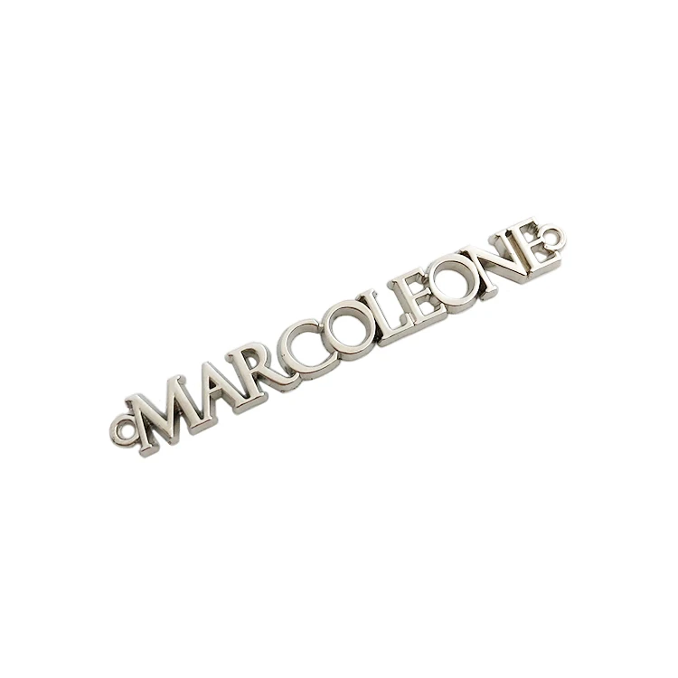 Small size design customized clothing metal logo tag for swimwear