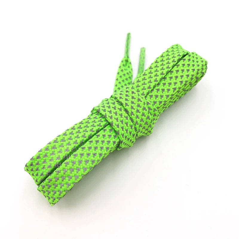 Free sample colored fashion style flat reflective shoelaces