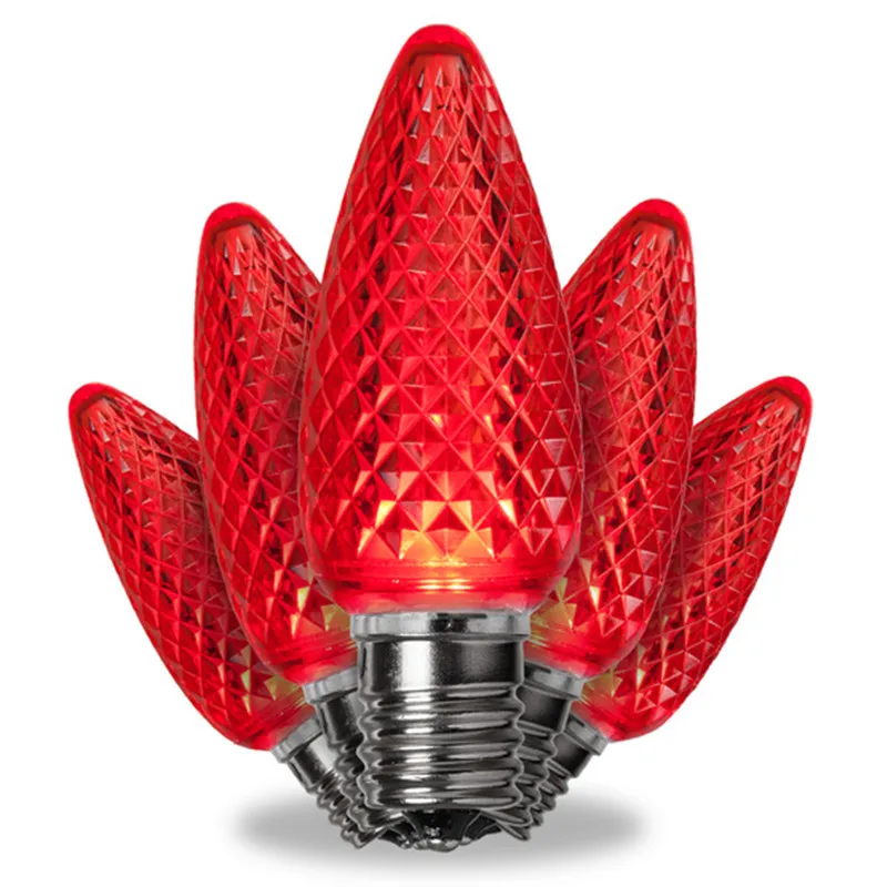 LED C9 strawberry christmas tree red replacement bulbs