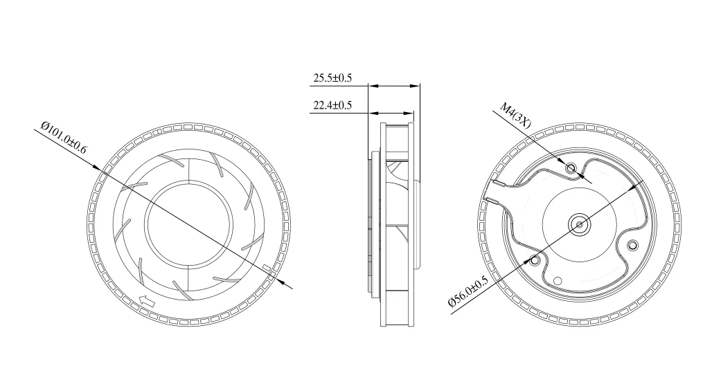 dc centrifugal fan for air cleaner