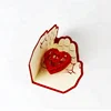 Latest 3D Red Hearts Designs Fancy Paper Pop Up Wedding Invitation Greeting Cards Luxury for Anniversary or Valentine