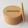 Stocked cheap 3mm 5mm cork coasters round square for drinks logo customized printing