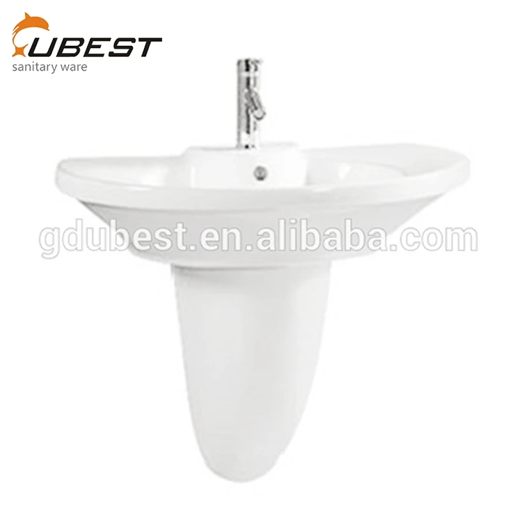 Manufacturers Offer Cheap Prices Single Hole Round Bathroom Wall Hung Vanity Trough Sink Ceramic Half Semi Pedestal Wash Basin Buy Trough