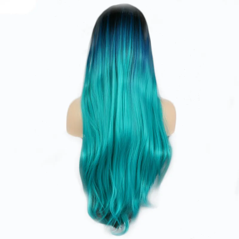 black and turquoise wig