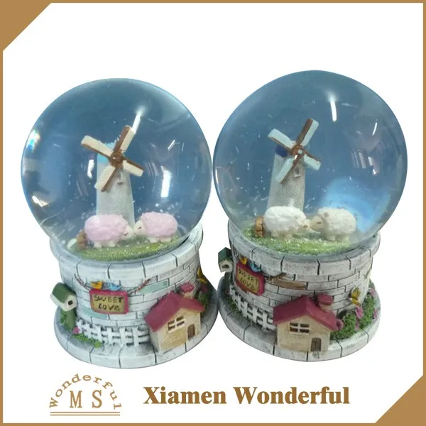 Couple KISSing sheep couple glass ball,water globe gifts,love couple gift