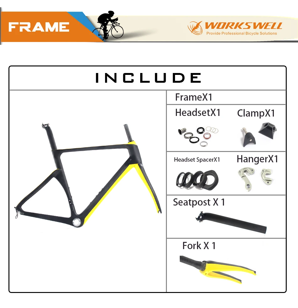 Best WORKSWELL  Frame Carbon Road 2017 Bicycle Quadro de Bicicleta Chinese Road racing frame thru axle 3