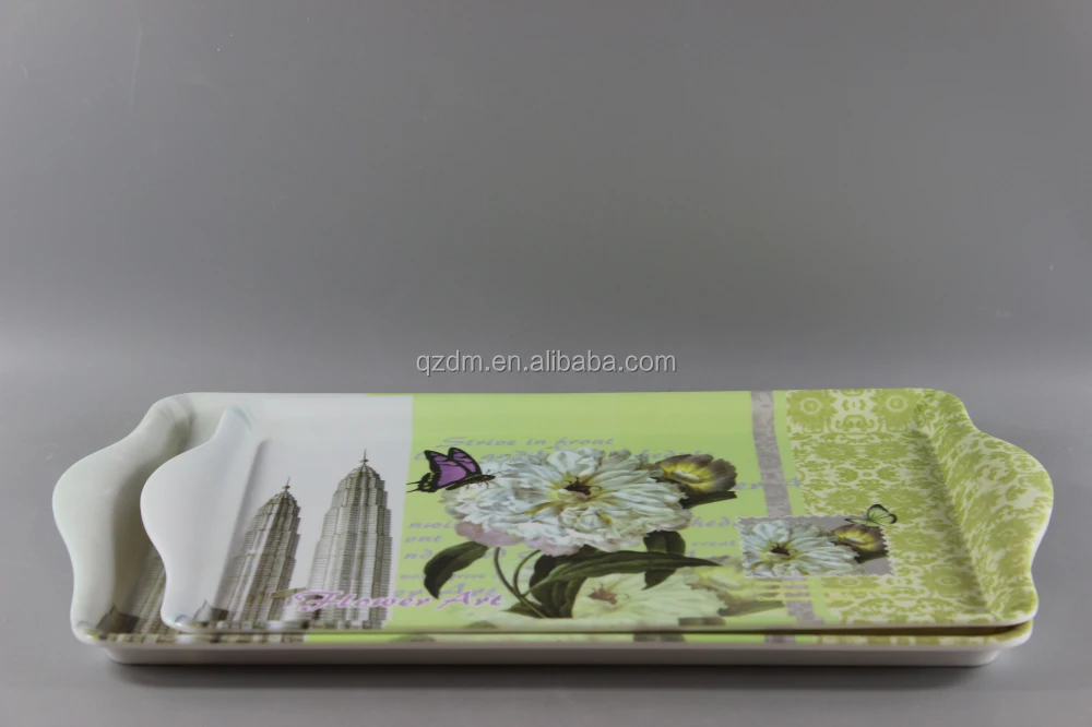 Set Of 2 Melamine Serving Tray For Sale