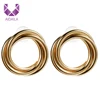 AIDAILA Gold Plated Jewelry Wholesale Spiral Golden Brass Earring Stud