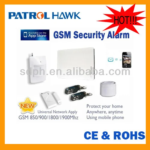 White intelligent remote control addressable multi-language wireless home house intruder security gsm alarm sysem for IOS&Andriod app.jpg