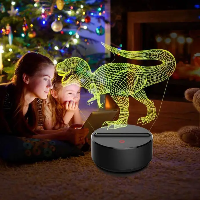 Details about   3D Dinosaur Night Light Bedside Bedroom Battery/USB Nightlight Ornament 