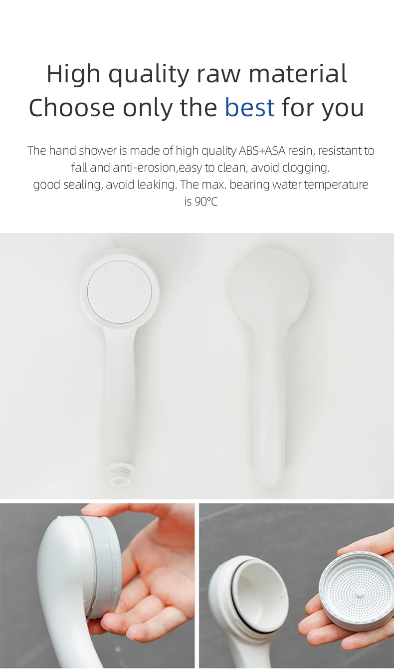 Sanitary ware water saving round pressurized handheld shower plastic hand shower head hold,abs saving water hand shower head
