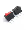 KCD11 10*15mm ON/OFF 3 Bend Copper Foot Rocker Switch Black / Red Welding Foot Small Switches