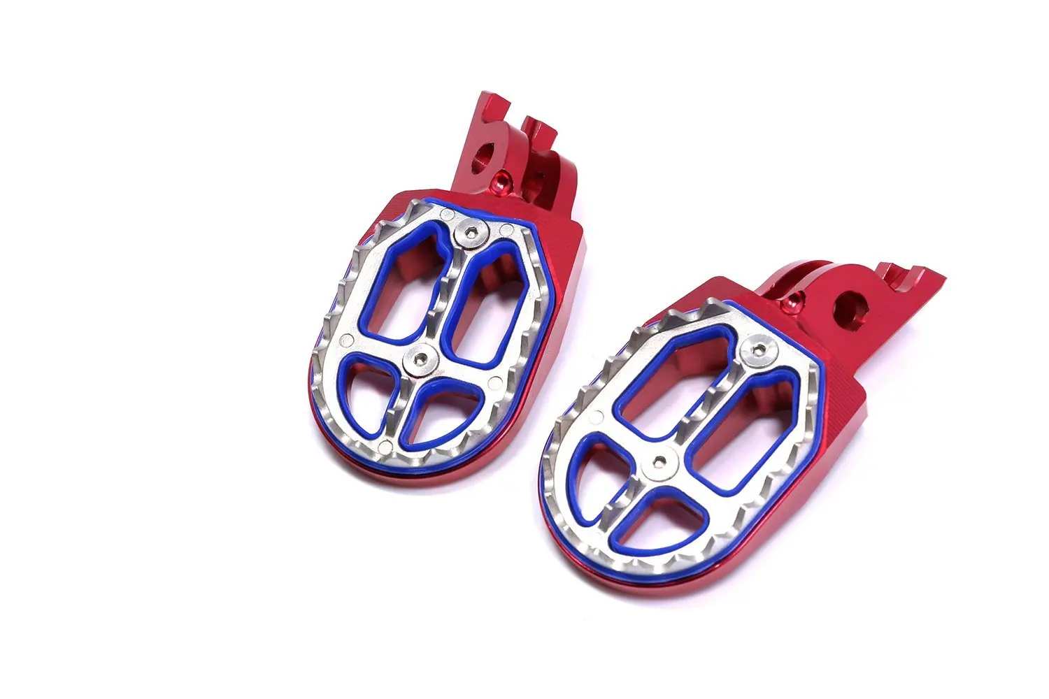 STONEMEN Billet MX Foot Pegs Rests Pedals For Honda CR125 CR250 CR500 CRF250 CRF450 (Red)