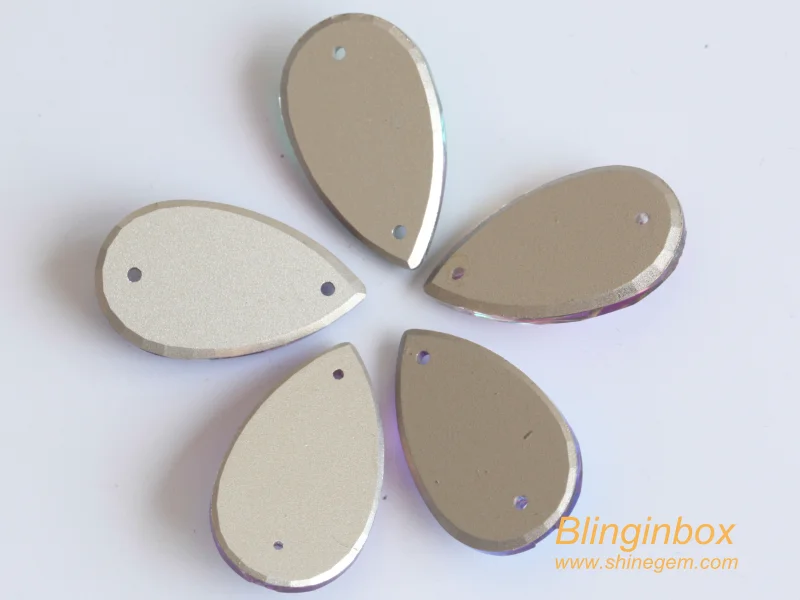 Top quality natural colour flat back glass crystal sew on stones with holes for clothing