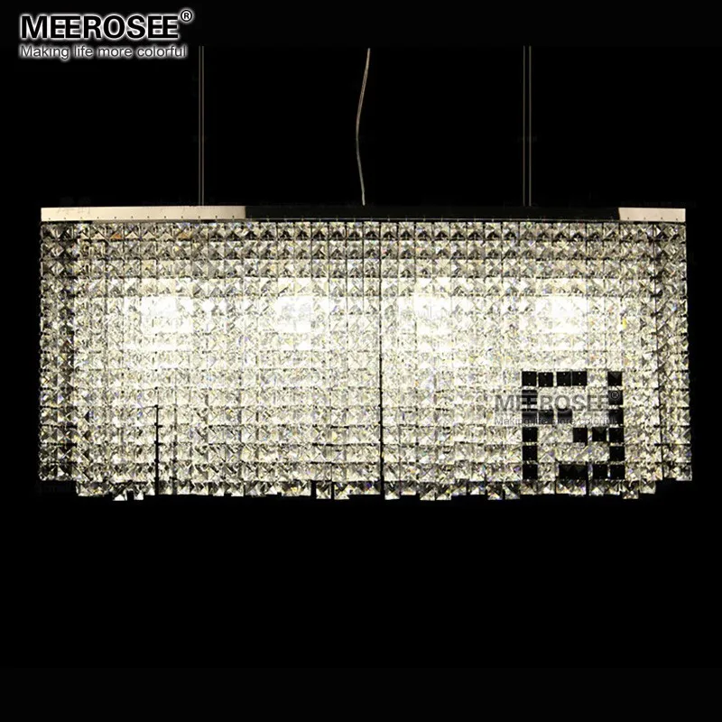 MEEROSEE Rectangular Crystal Pendant Light Chandelier MD81749