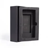 Elegant spot UV logo printing black smart packing box for cell phone