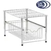 Household Essentials Free Standing Single Pull Out Baskets Under Cabinet Organizer, Silver