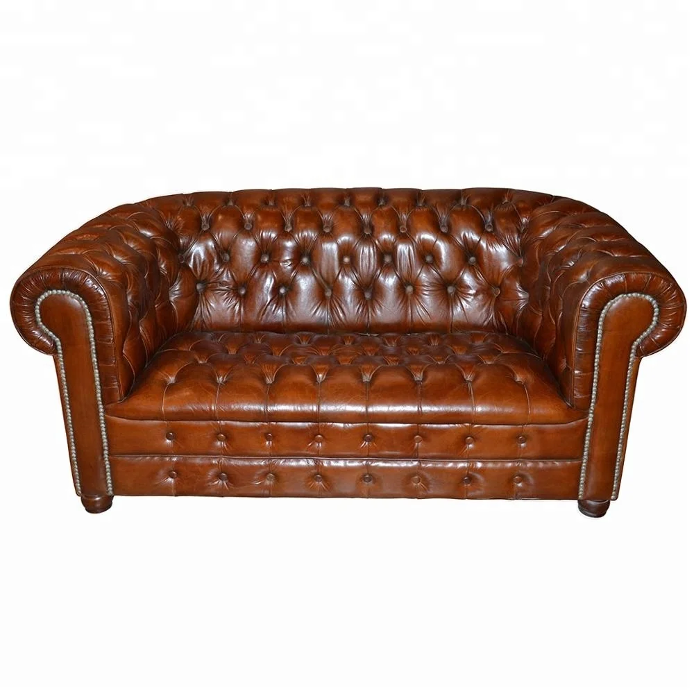 Handmade Aged Grain Leather Antique Chesterfield Sofa Buy Antique