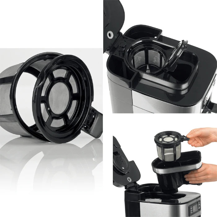 High Grade 1.25l Digital Grinding Coffee Maker For Office And Personal