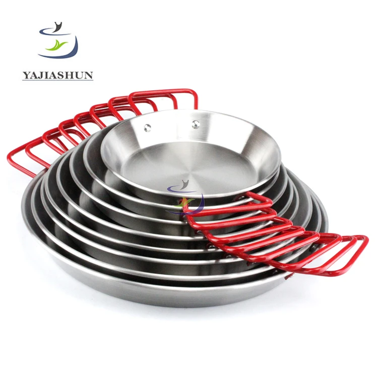 Wholesale Kitchen Appliances Stainless Steel Seafood Pan/Mini Paella Pot Frying Pan Set