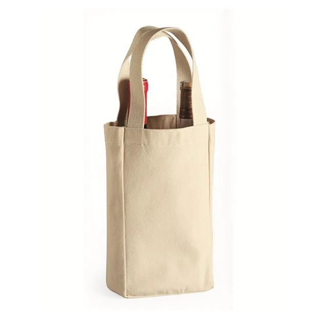 Wholesale Blank Cotton Canvas Bottle Wine Bag Canvas Wine Tote Buy