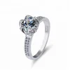 Beautiful in colour Nice gemstone ring forever brilliant round moissanite stone 925 silver wedding rings bands